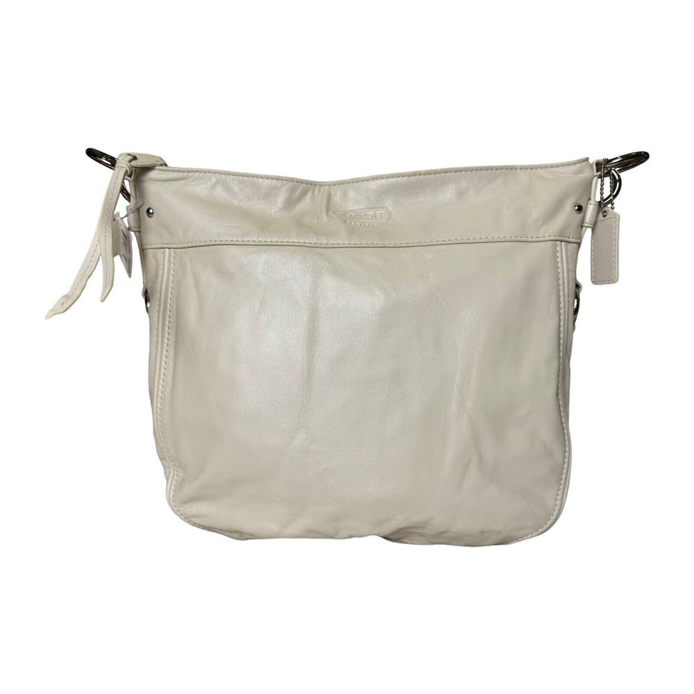 Coach ZOE Shoulder/Crossbody Handbag in Ivory Leather F14706